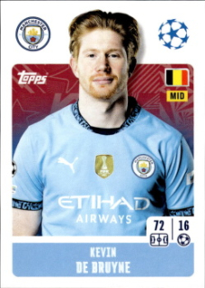 Kevin De Bruyne Manchester City samolepka Topps UEFA Champions League 2024/25 #278