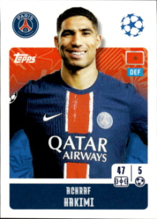 Achraf Hakimi Paris Saint-Germain samolepka Topps UEFA Champions League 2024/25 #288