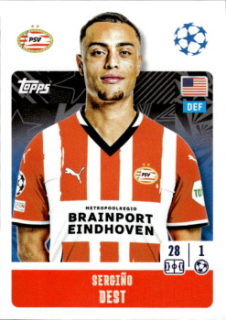 Sergino Dest PSV Eindhoven samolepka Topps UEFA Champions League 2024/25 #300