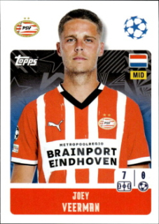 Joey Veerman PSV Eindhoven samolepka Topps UEFA Champions League 2024/25 #301