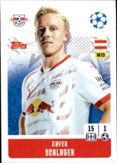 Xavier Schlager RB Leipzig samolepka Topps UEFA Champions League 2024/25 #313