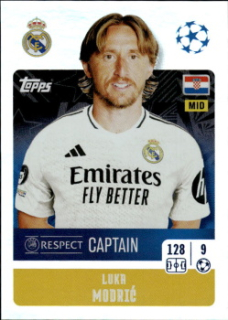 Luka Modric Real Madrid samolepka Topps UEFA Champions League 2024/25 Captain #320