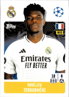 Aurelien Tchouameni Real Madrid samolepka Topps UEFA Champions League 2024/25 #323