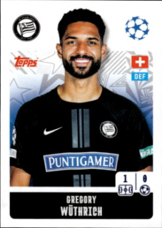 Gregory Wuthrich SK Sturm Graz samolepka Topps UEFA Champions League 2024/25 #336