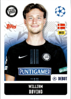 William Boving SK Sturm Graz samolepka Topps UEFA Champions League 2024/25 #340