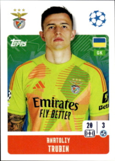 Anatoliy Trubin SL Benfica samolepka Topps UEFA Champions League 2024/25 #345