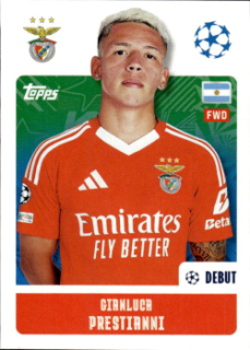 Gianluca Prestianni SL Benfica samolepka Topps UEFA Champions League 2024/25 #352