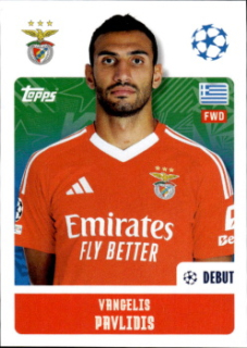 Vangelis Pavlidis SL Benfica samolepka Topps UEFA Champions League 2024/25 #353