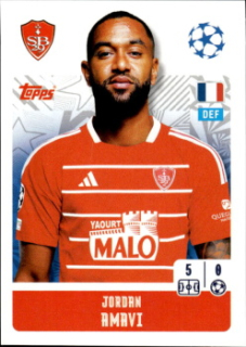 Jordan Amavi Stade Brestois 29 samolepka Topps UEFA Champions League 2024/25 #371