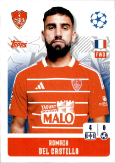 Romain Del Castillo Stade Brestois 29 samolepka Topps UEFA Champions League 2024/25 #377