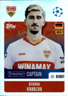 Atakan Karazor VfB Stuttgart samolepka Topps UEFA Champions League 2024/25 Captain #380