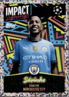 Savinho Manchester City samolepka Topps UEFA Champions League 2024/25 Impact Signings #406