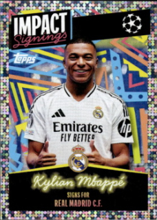 Kylian Mbappe Real Madrid samolepka Topps UEFA Champions League 2024/25 Impact Signings #407