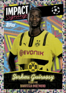 Serhou Guirassy Borussia Dortmund samolepka Topps UEFA Champions League 2024/25 Impact Signings #414