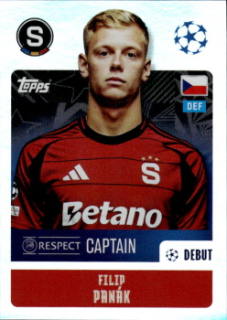 Filip Panak Sparta Praha samolepka Topps UEFA Champions League 2024/25 Captain #420