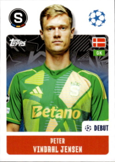 Peter Vindahl Jensen Sparta Praha samolepka Topps UEFA Champions League 2024/25 #421