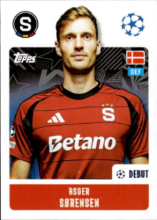 Asger Sorensen Sparta Praha samolepka Topps UEFA Champions League 2024/25 #423