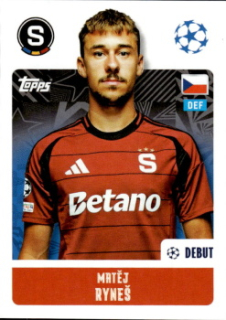 Matej Rynes Sparta Praha samolepka Topps UEFA Champions League 2024/25 #424