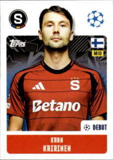 Kaan Kairinen Sparta Praha samolepka Topps UEFA Champions League 2024/25 #426