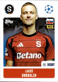 Lukas Haraslin Sparta Praha samolepka Topps UEFA Champions League 2024/25 #428