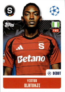 Victor Olatunji Sparta Praha samolepka Topps UEFA Champions League 2024/25 #430