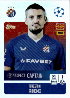 Arijan Ademi Dinamo Zagreb samolepka Topps UEFA Champions League 2024/25 Captain #468