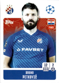 Bruno Petkovic Dinamo Zagreb samolepka Topps UEFA Champions League 2024/25 #477