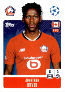 Jonathan David LOSC Lille samolepka Topps UEFA Champions League 2024/25 #490