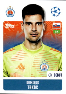 Dominik Takac Slovan Bratislava samolepka Topps UEFA Champions League 2024/25 #493