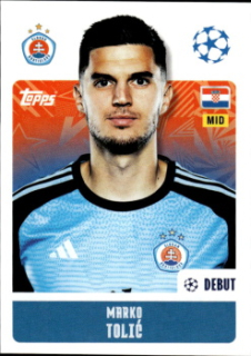 Marko Tolic Slovan Bratislava samolepka Topps UEFA Champions League 2024/25 #499