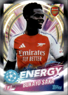 Bukayo Saka Arsenal samolepka Topps UEFA Champions League 2024/25 Energy #525