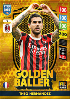 Theo Hernandez A.C. Milan Panini FIFA 365 2025 Adrenalyn XL Golden Ballers #9