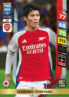 Takehiro Tomiyasu Arsenal Panini FIFA 365 2025 Adrenalyn XL #30