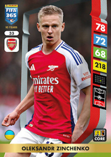 Oleksandr Zinchenko Arsenal Panini FIFA 365 2025 Adrenalyn XL #33