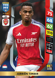 Jurrien Timber Arsenal Panini FIFA 365 2025 Adrenalyn XL #35