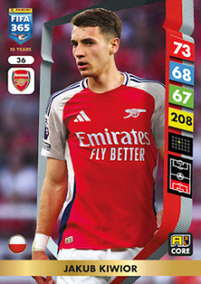 Jakub Kiwior Arsenal Panini FIFA 365 2025 Adrenalyn XL #36