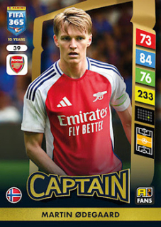 Martin Odegaard Arsenal Panini FIFA 365 2025 Adrenalyn XL Captain #39