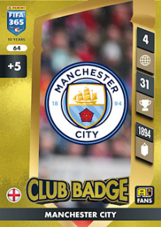 Club Badge Manchester City Panini FIFA 365 2025 Adrenalyn XL Club Badge #64