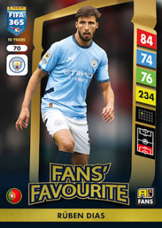 Ruben Dias Manchester City Panini FIFA 365 2025 Adrenalyn XL Fans' Favourite #70