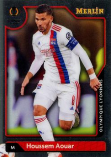 Houssem Aouar Olympique Lyonnais Topps Merlin Chrome UEFA Club Competitions 2021/22 #18