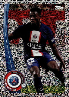 Nuno Mendes Paris Saint-Germain Topps Paris Saint-Germain Fan Set 2022/23 Electro Parallel #PA-5e