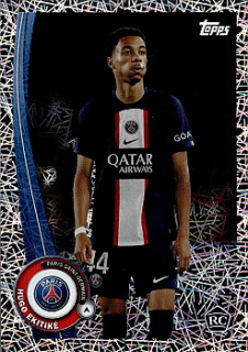 Hugo Ekitike Paris Saint-Germain Topps Paris Saint-Germain Fan Set 2022/23 Electro Parallel #PA-6e