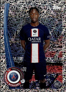 El Chadaille Bitshiabu Paris Saint-Germain Topps Paris Saint-Germain Fan Set 2022/23 Electro Parallel #PA-7e