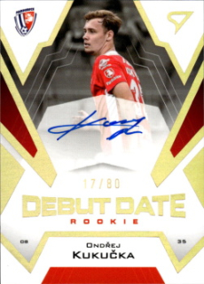 Ondrej Kukucka Pardubice SportZoo FORTUNA:LIGA 2023/24 2. serie Debut Date Rookie Auto /80 #DRS-OK