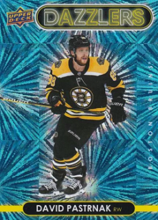 David Pastrnak Boston Bruins Upper Deck 2021/22 Series 1 Dazzlers Blue #DZ-5